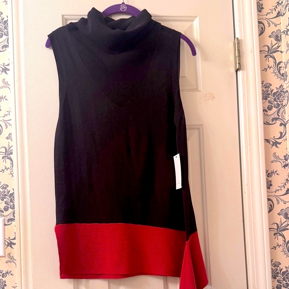 NWT Robert Rodriquez Black  and Rust Sleeveless Top